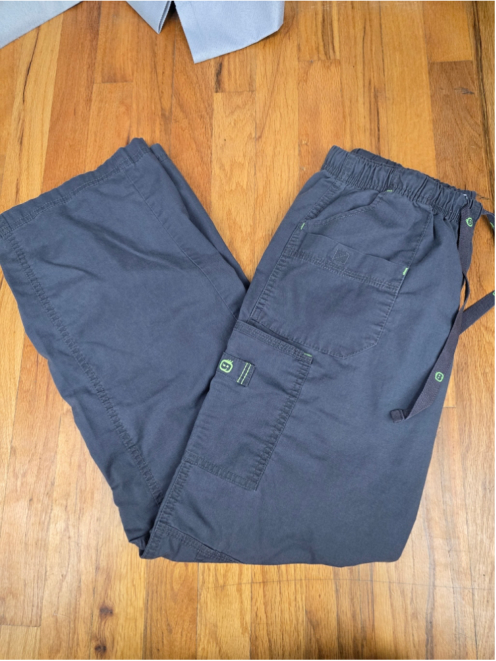 WonderWink Scrub Pants Womens M Charcoal Gray Cargo Drawstring Medical Uniform